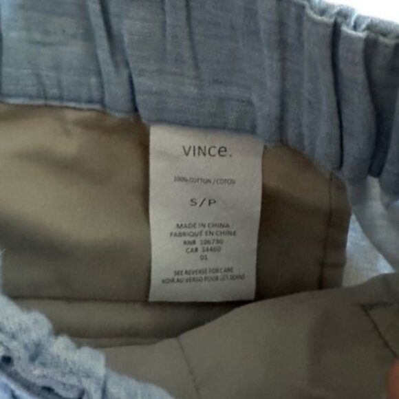 Vince light blue belted cotton slim tapered leg pants size S - Picture 5 of 5